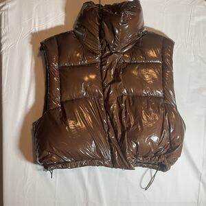 by. DYLN chocolate puff vest size L